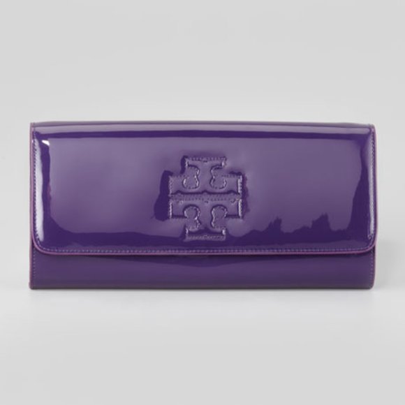 Tory Burch Blue Patent Leather Clutch - Picture 14 of 14